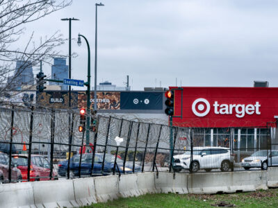 Minneapolis Police 3rd Precinct Razor Wire and Target Store