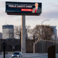 A billboard for former Hennepin County Sheriff Rich Stanek who is running for Governor of Minnesota.