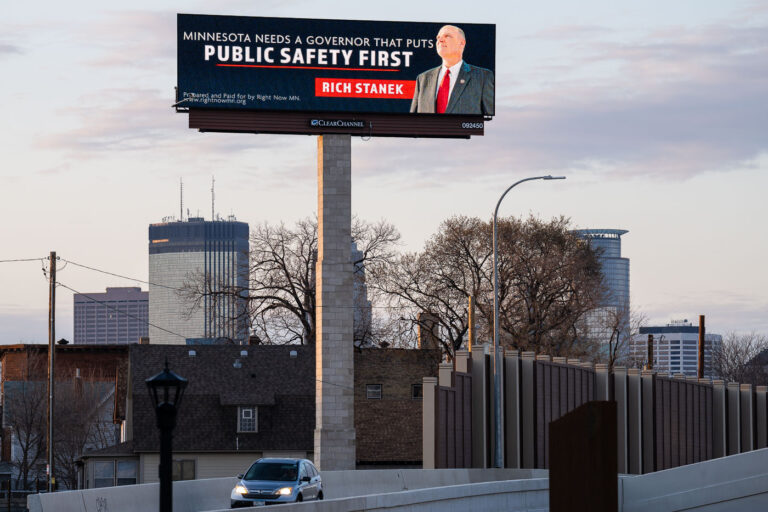 Rich Stanek Billboard on 35W in Minneapolis 2 A billboard for former Hennepin County Sheriff Rich Stanek who is running for Governor of Minnesota.