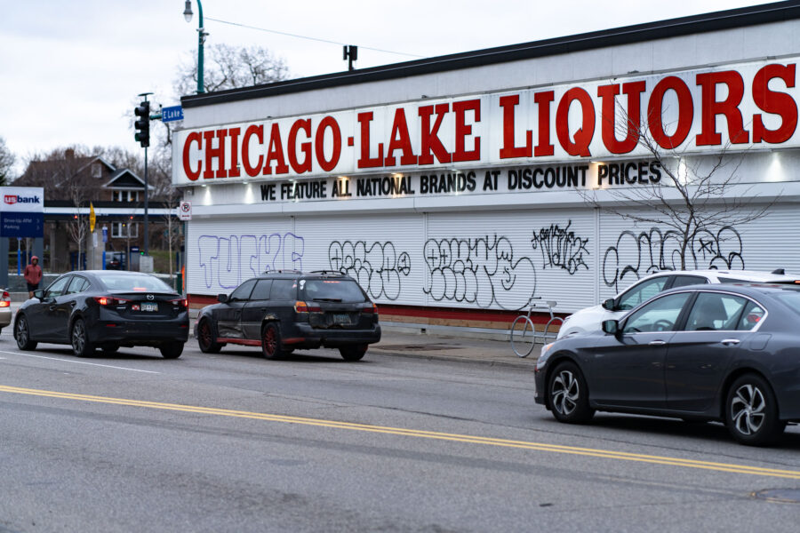 Graffiti on Chicago-Lake Liquors Shutters, Minneapolis