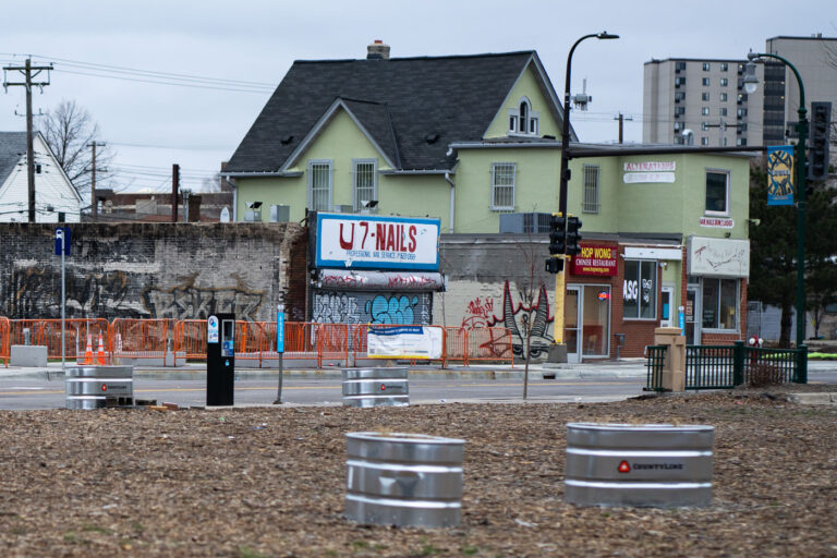 U7 Nails and Graffiti on Chicago Avenue in Minneapolis 2 Graffiti on shutters over U7 Nails on Chicago Avenue in Minneapolis.