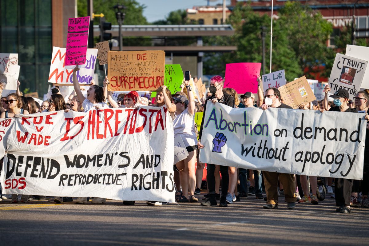 Abortion Rights March Down Downtown Minneapolis Street