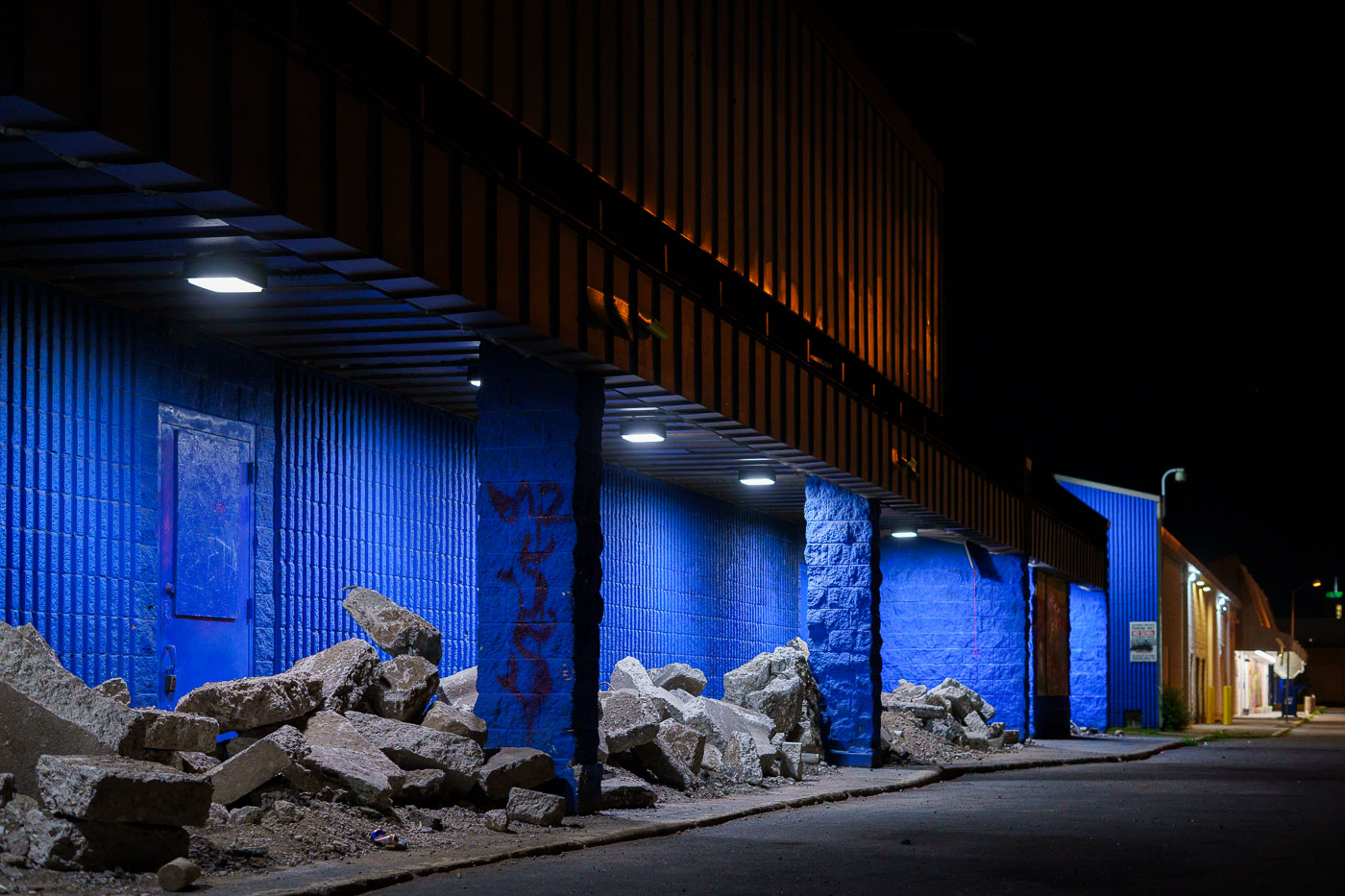 Boulders outside Supervalu store in South Minneapolis