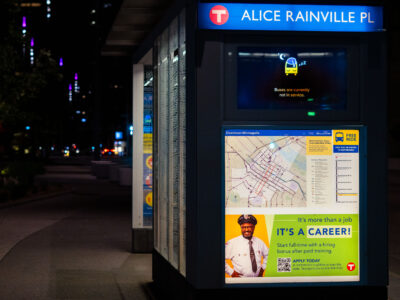 Alice Rainville Place Bus Stop, Minneapolis: Buses Not In Service