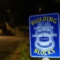 A Building Blocks Minneapolis Police sign in South Minneapolis.