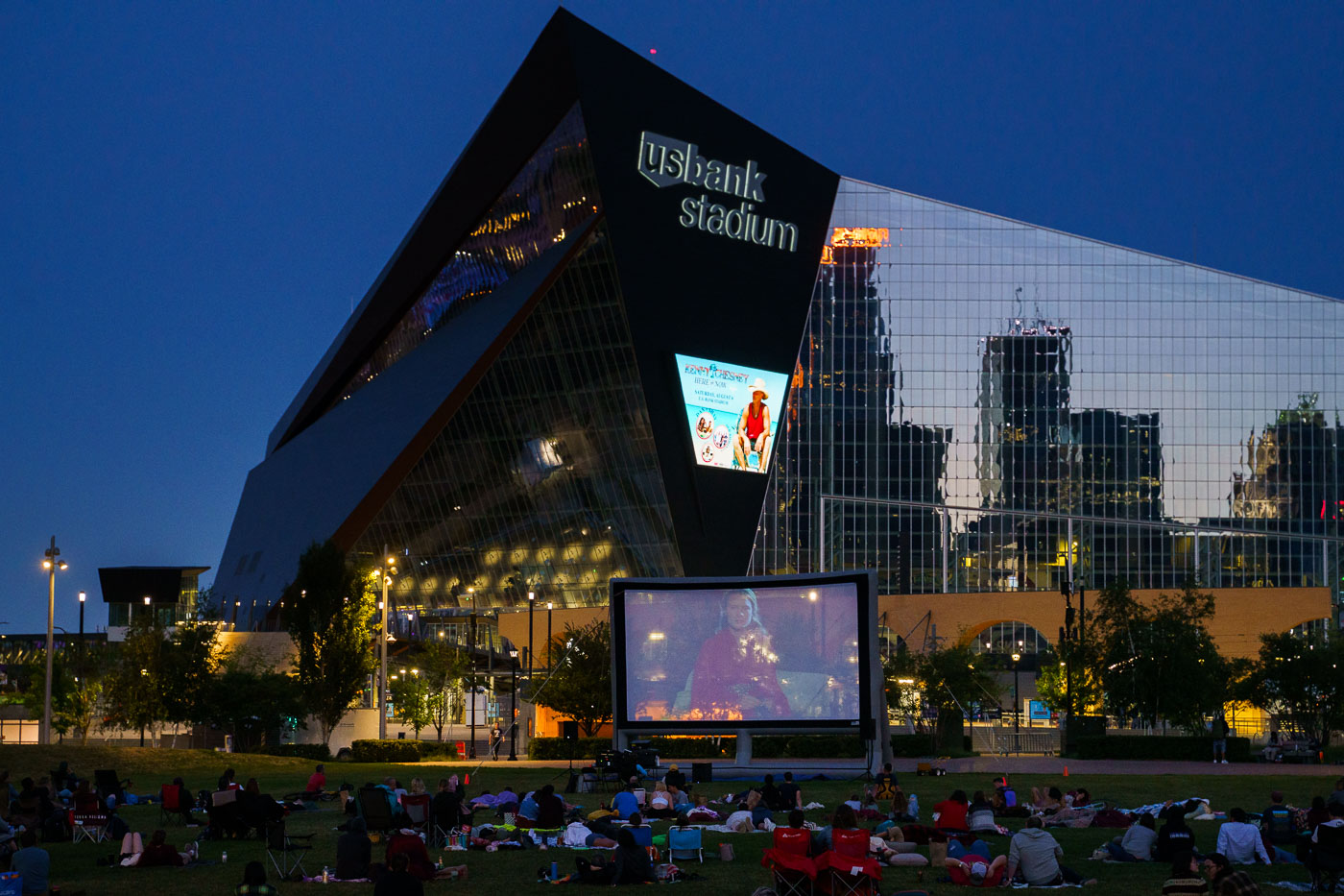 Movies in the park in front of US Bank Stadium