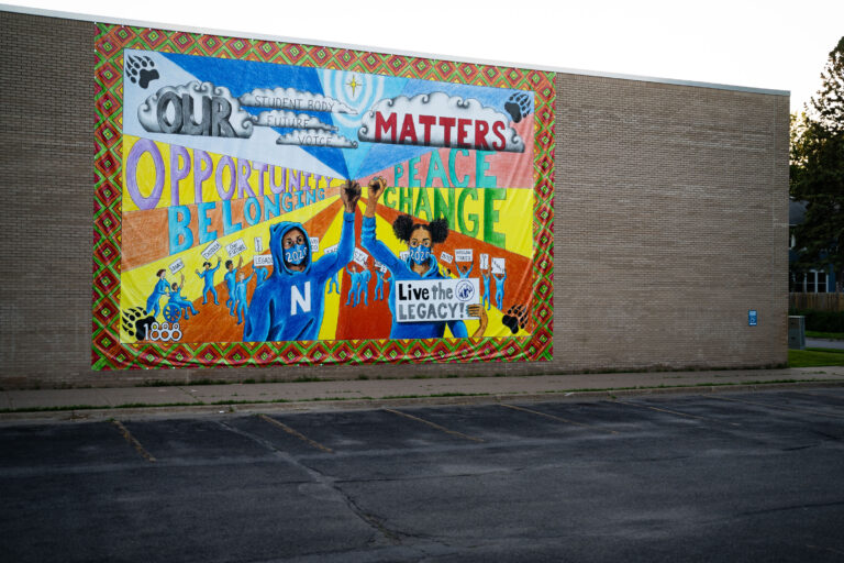 North High School Mural: Opportunity, Belonging, Peace, Change 3 North High School mural in North Minneapolis