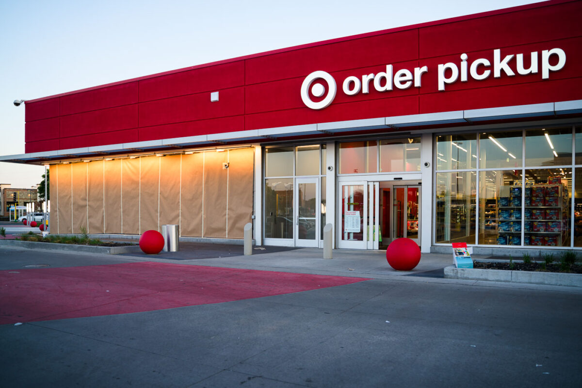 Paper over a recently done mural on the East Lake Target store in Minneapolis. The store was heavily damaged during riots following the May 25, 2020 murder of George Floyd.