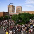 Protesters marching in Minneapolis on June 24th, 2020 following the Supreme Court overturning Roe V. Wade.