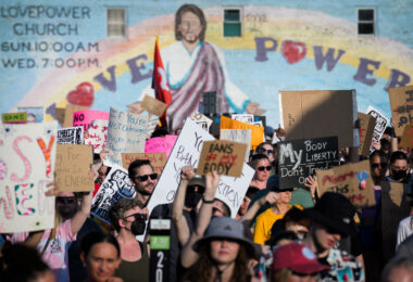 Protesters march through Minneapolis on June 24th, 2020 following the Supreme Court overturning Roe V. Wade.