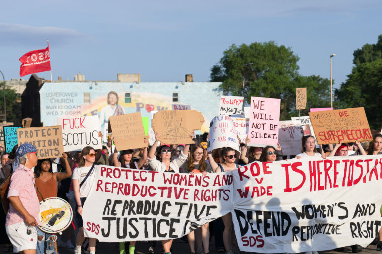 Roe V Wade march through Minneapolis 3 Protesters march in Minneapolis on June 24th, 2020 following the Supreme Court overturning Roe V. Wade.