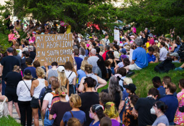 Protesters march in Minneapolis on June 24th, 2020 following the Supreme Court overturning Roe V. Wade.