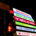 Signage for stores re-opening at a South Minneapolis strip mall that was damaged during riots.