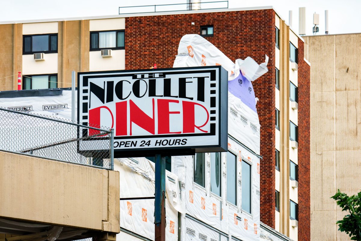 The Nicollet Diner sign in Downtown Minneapolis
