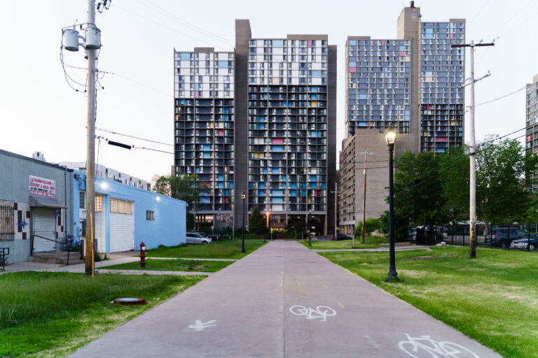 Cedar Riverside Plaza Towers and Bike Trail, Minneapolis 1 Towers at cedar riverside plaza in Minneapolis