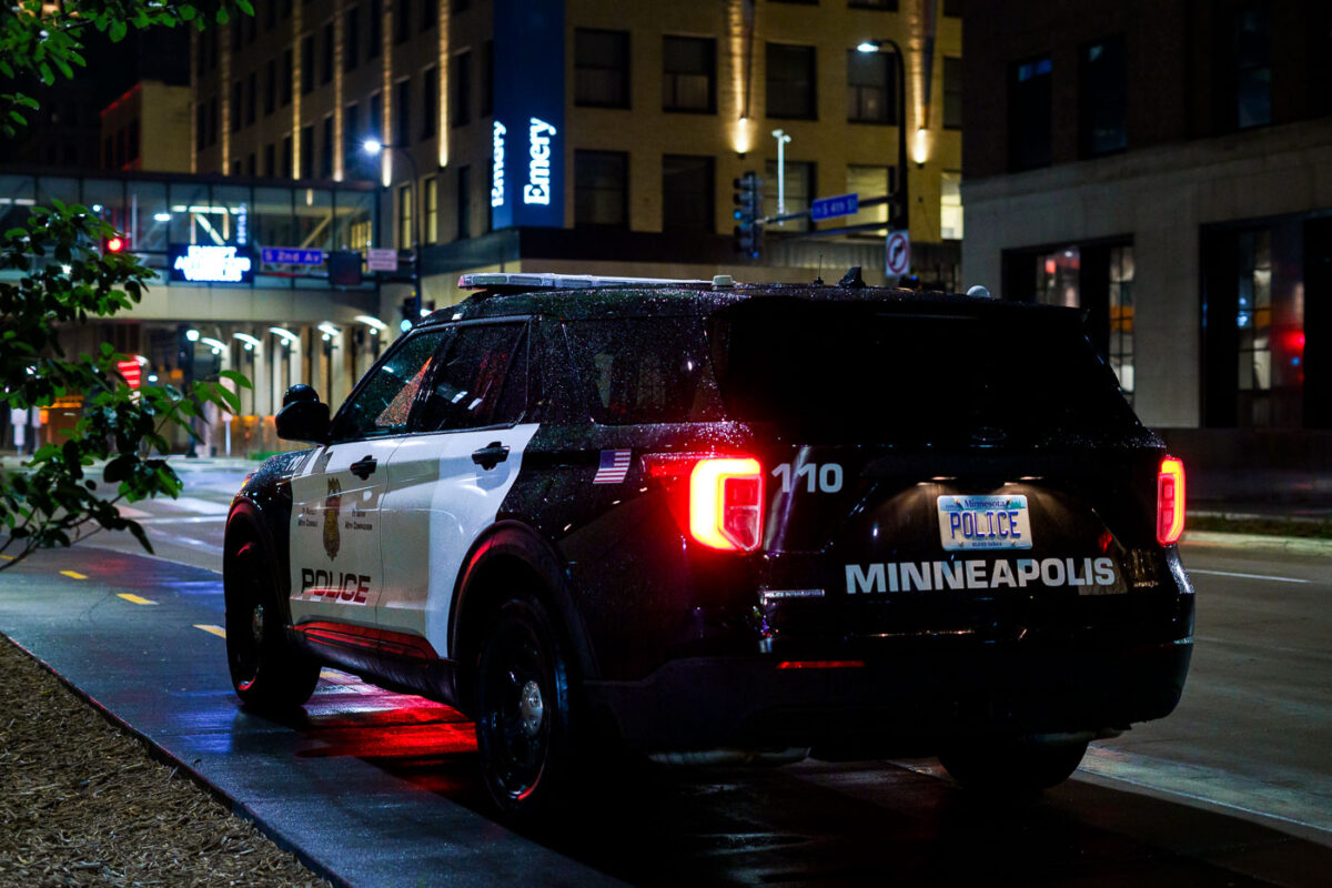 A Minneapolis Police squad car in downtown Minneapolis.