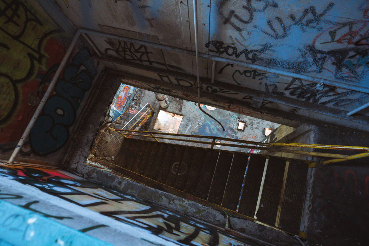 Inside the long abandoned Fruen Mill in Minneapolis, Minnesota.