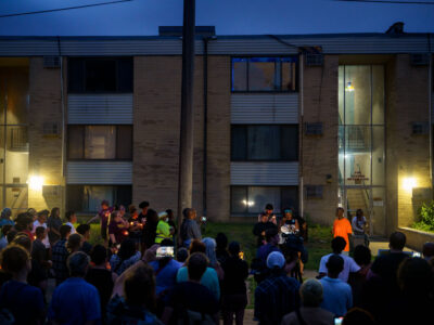 Minneapolis Protest for Tekle Sundberg at Apartment Building, July 14, 2022