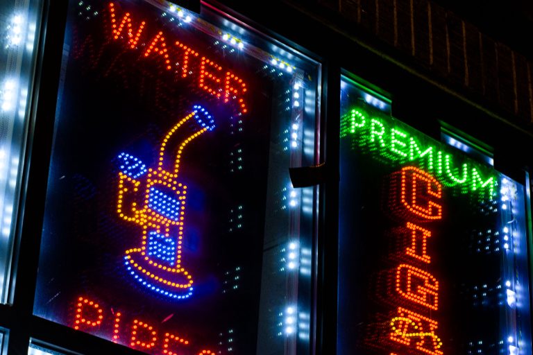 Water Pipes sign in storefront 2 Water Pipes sign in storefront