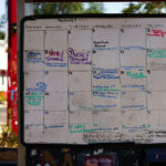 The Calendar at The People's Way inside George Floyd Square. The board has shown community events.
