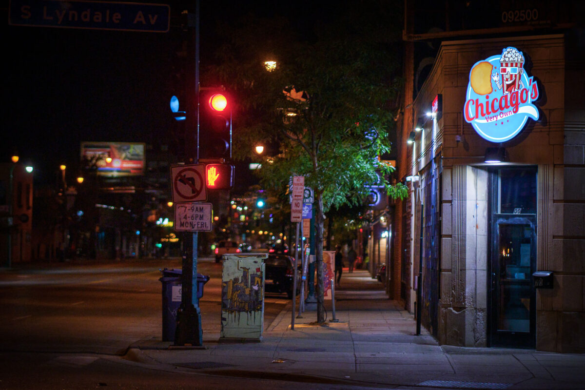 Chicago's Very Own signage at the corner of Lake Street and Lyndale Ave in Uptown.