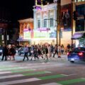 Crowds leave the Orpheum Theatre on Hennepin Ave in Downtown Minneapolis on a Friday night in August. 2022.