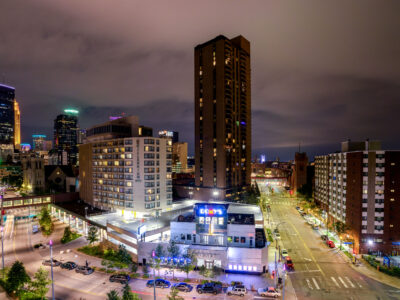Roxy's Cabaret and Nicollet Diner, Downtown Minneapolis at Night
