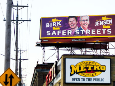 Scott Jensen & Matt Birk Billboard, North Minneapolis