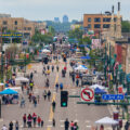 The streets closed for the Open Streets event on East Lake Street in South Minneapolis.