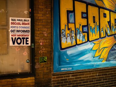 George Floyd Square: Vote Sign & Mural, Minneapolis