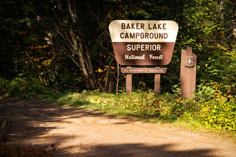Baker Lake Campground, Superior National Forest 3 Baker Lake Campground Sign in the Superior National Forest, Minnesota