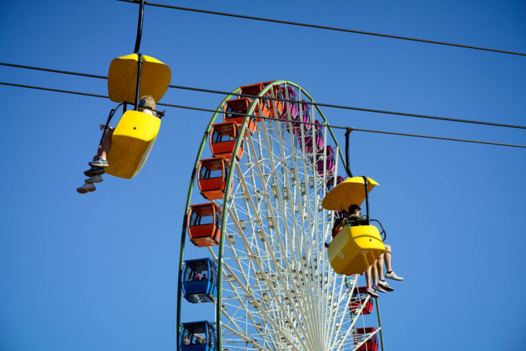 Sky Ride and Ferris Wheel at Minnesota State Fair 3 The Sky Ride and ferris wheel at the Minnesota State Fair.