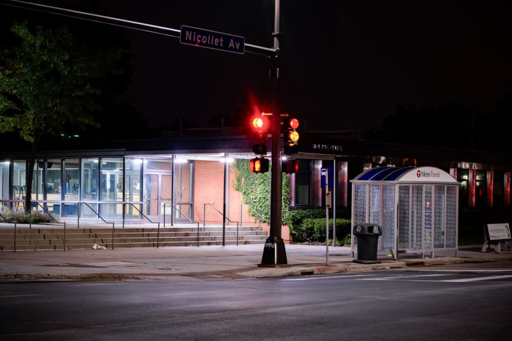 Minneapolis police fifth precicnt on a September 2022 night.