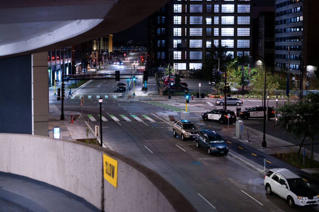 Minneapolis police downtown during "Operation Endeavor".