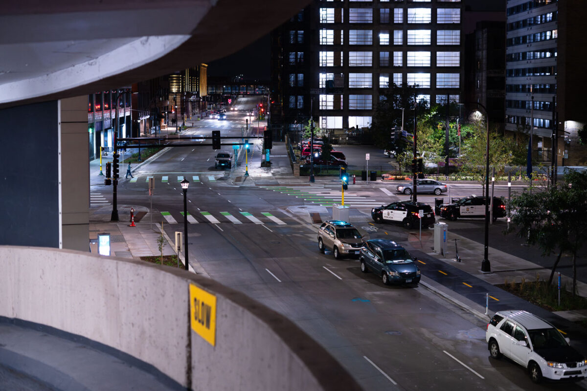 Operation Endeavor Squad Cars Parked in Downtown Minneapolis