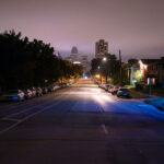 Downtown Minneapolis as seen looking down Portland Avenue in South Minneapolis.