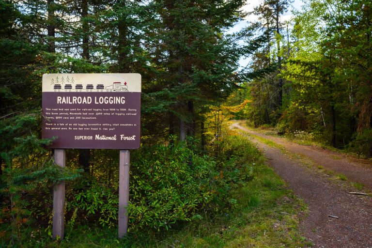 Railroad Logging sign in the Superior National Forest 1
