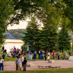 Temporary skate park on Bde Maka Ska in Minneapolis.