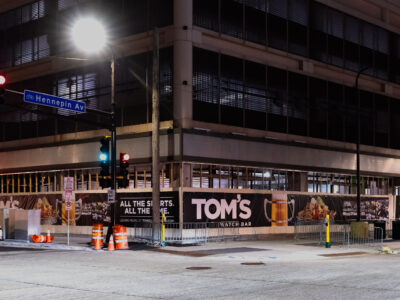 Tom's Watch Bar Construction on Hennepin Ave, Downtown Minneapolis