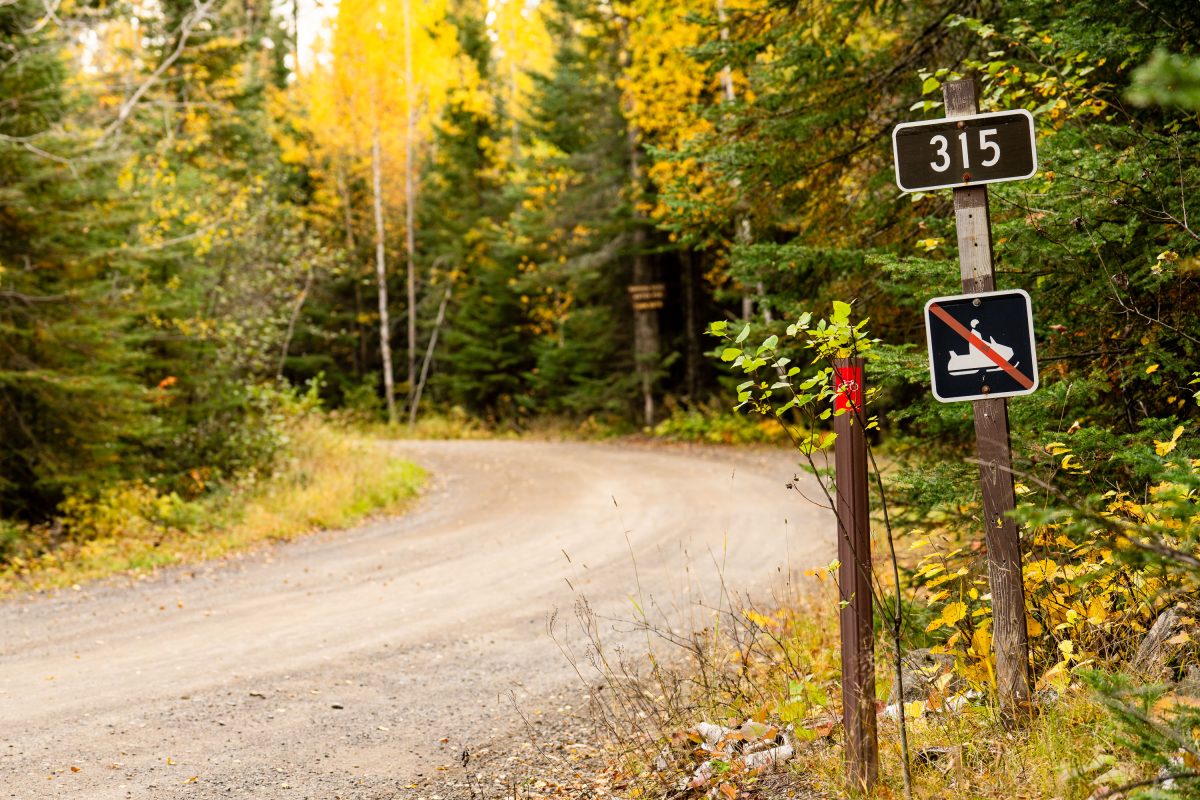 315 sign at Lima Grade at Gunflint Trail, Grand Marais