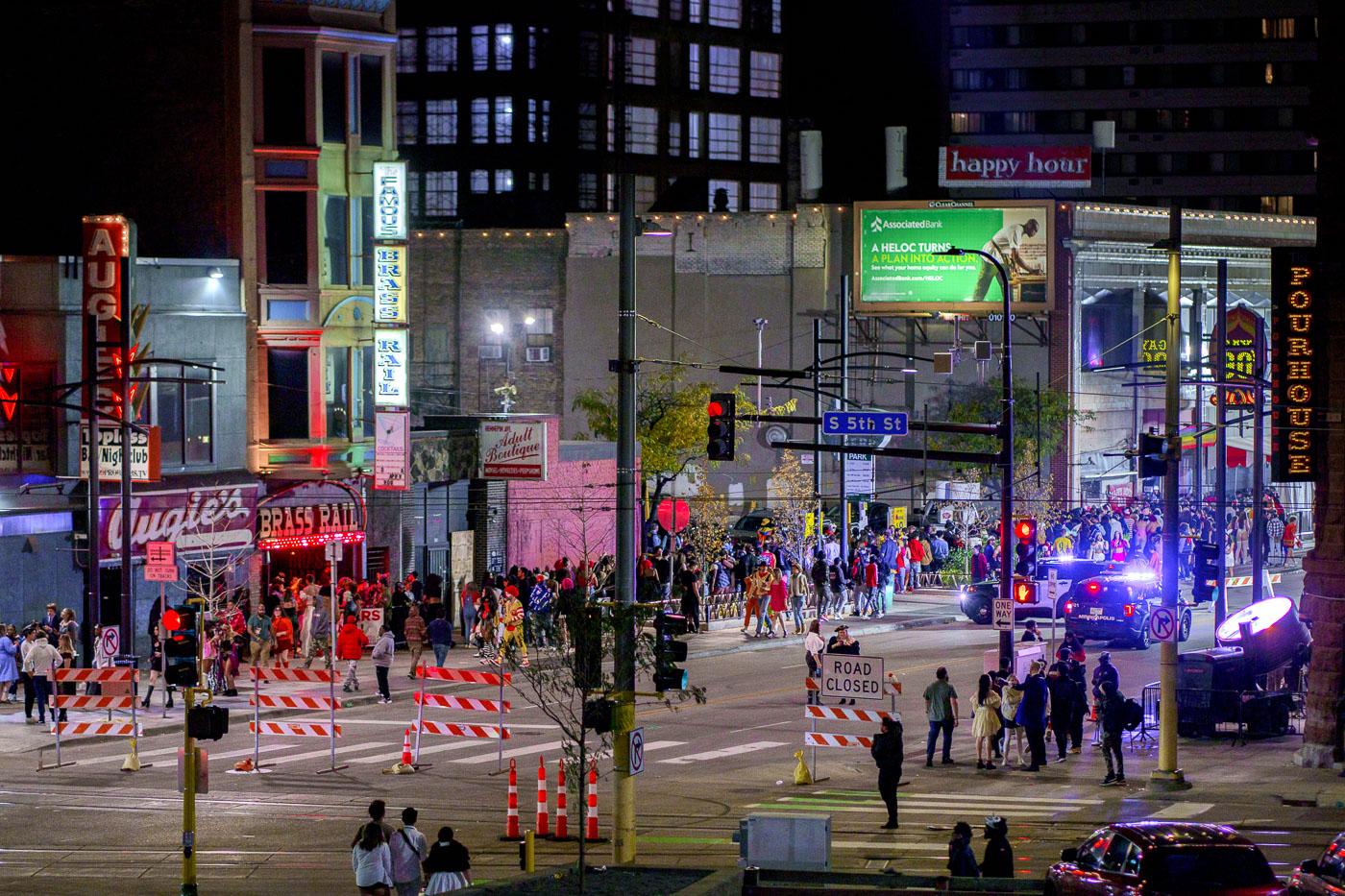 Downtown Minneapolis crowds on Halloween