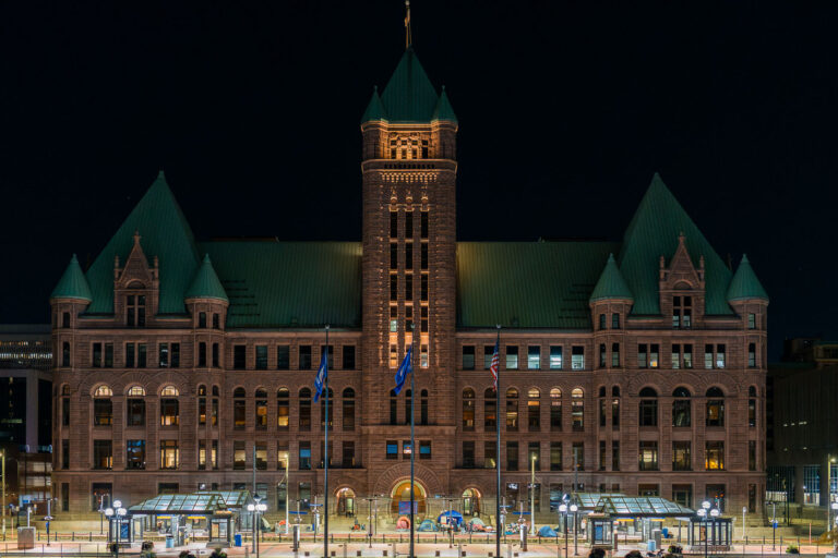 Encampment at Minneapolis City Hall 4 Protesters holding space at City Hall. They say they demand "a complete moratorium on the clearing of encampments, clear guidelines regarding the encampments and proof of funding for more permanent housing for unhoused residents and people in need"
