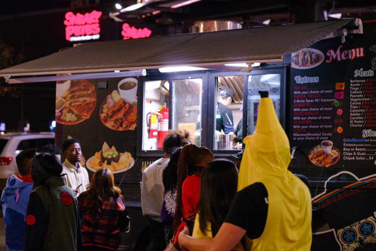 Food trucks on Halloween in Downtown Minneapolis