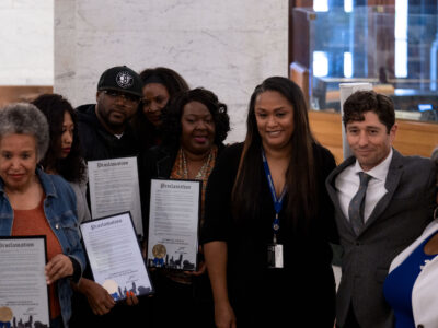 Minneapolis Mayor Jacob Frey with George Floyd's Family on George Floyd Day