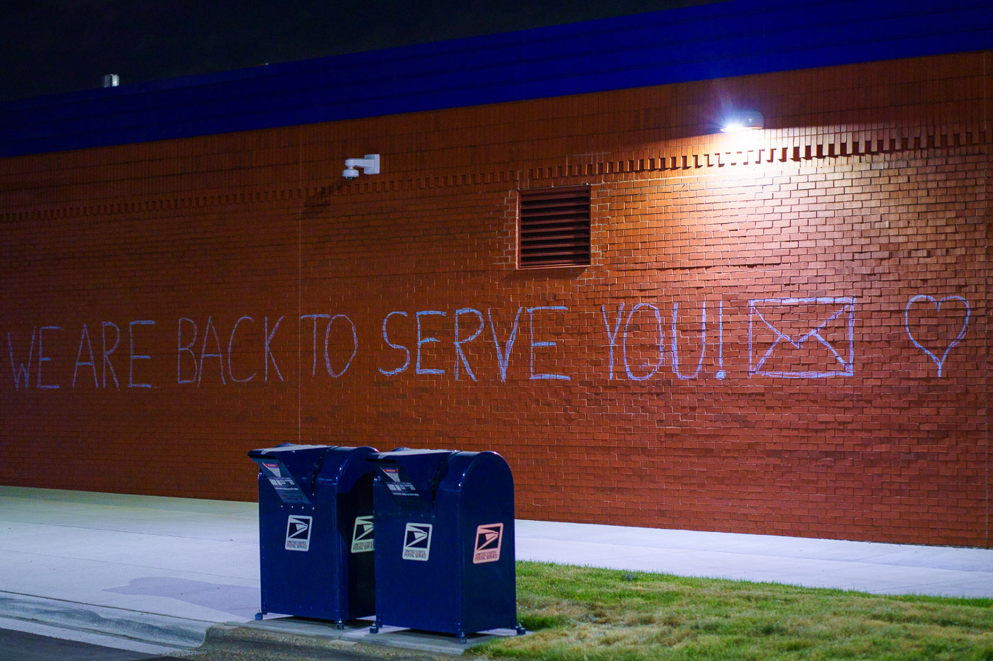 Graffiti on new post office in Minneapolis George Floyd