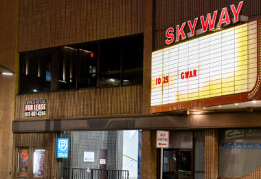 Gwar on the marquee of the Skyway Theatre in downtown Minneapolis.