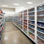 Items behind locked cabinets at the flagship Target store in downtown Minneapolis.