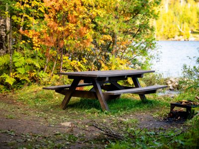 Picnic Table, Birch Lake, Gunflint Trail