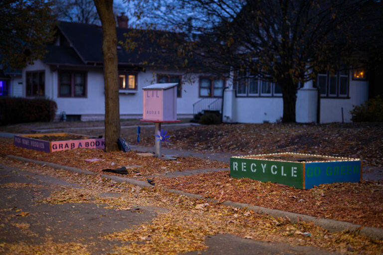 Recycle Go Green Flower Beds in Minneapolis 3 Flower bed boxes in a South Minneapolis neighborhood.