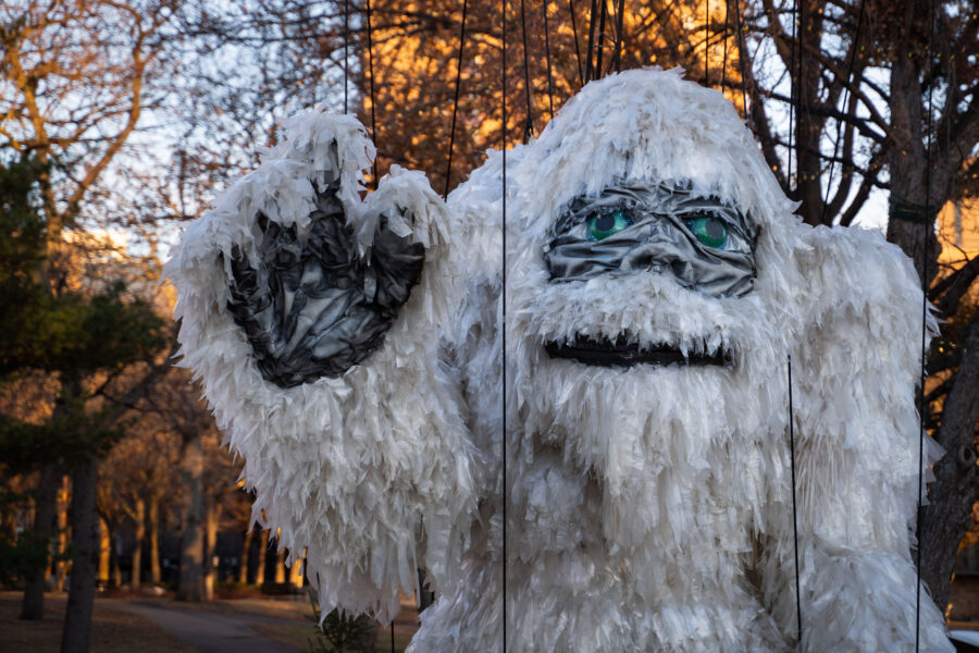 Holidazzle Yeti Installation in Loring Park, Minneapolis